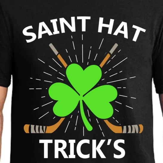 Saint Hat Trick's Funny St Paddy's Ice Hockey Sports Clothes Gift Pajama Set