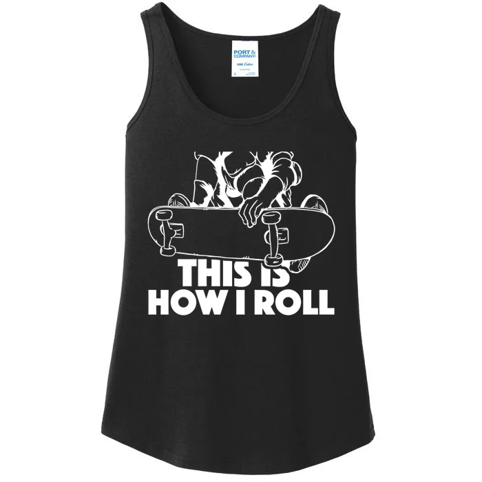 Skateboard Halfpipe Tricks Extreme Sports Skateboarding Gift Ladies Essential Tank