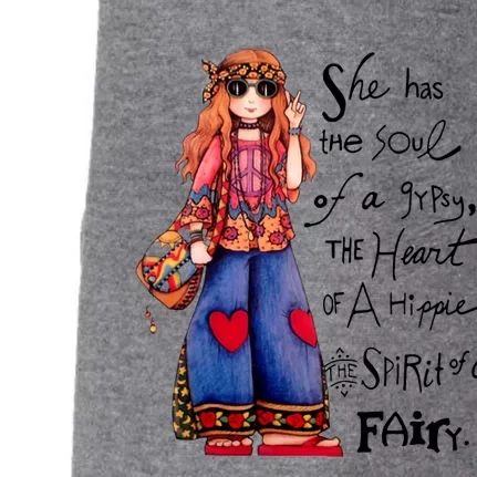 She Has The Soul Of A Gypsy The Heart Of A Hippie Gift Doggie 3-End Fleece Hoodie