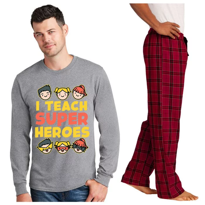 Super Hero Teacher I Teach Superheroes Long Sleeve Pajama Set