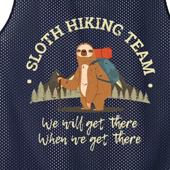 Sloth Hiking Team We Will Get There When We Get There Sloth Mesh Reversible Basketball Jersey Tank