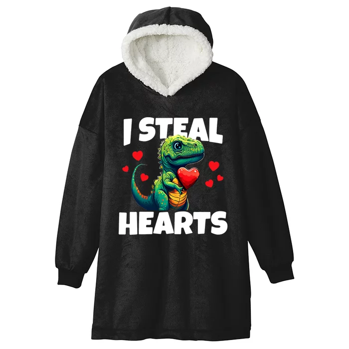 Steal Hearts Trex Dino Baby Boy Valentines Day Hooded Wearable Blanket