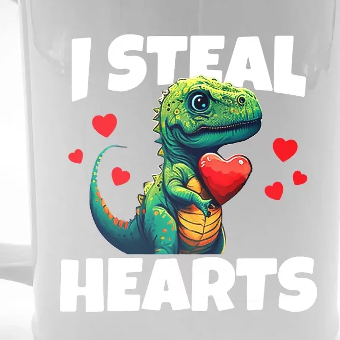 Steal Hearts Trex Dino Baby Boy Valentines Day Front & Back Beer Stein