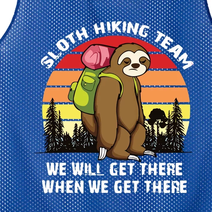 Sloth Hiking Team We Will Get There When We Get There Mesh Reversible Basketball Jersey Tank