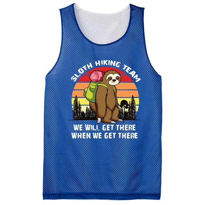 Sloth Hiking Team We Will Get There When We Get There Mesh Reversible Basketball Jersey Tank