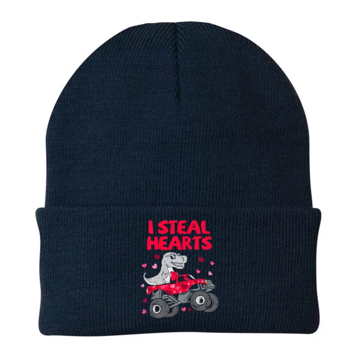 Steal Hearts T Rex Monster Truck Boy Valentines Day Knit Cap Winter Beanie