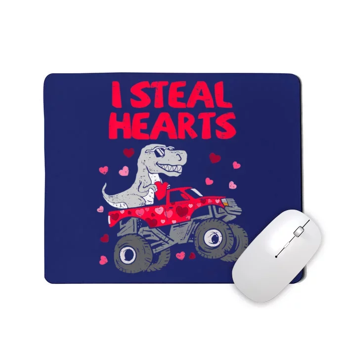 Steal Hearts T Rex Monster Truck Boy Valentines Day Mousepad