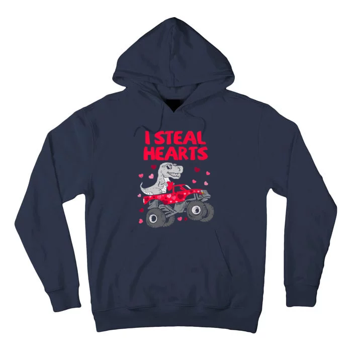 Steal Hearts T Rex Monster Truck Boy Valentines Day Tall Hoodie