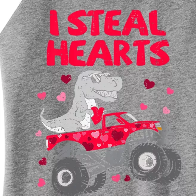 Steal Hearts T Rex Monster Truck Boy Valentines Day Women’s Perfect Tri Rocker Tank