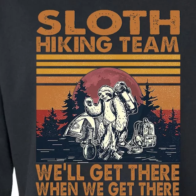 Sloth Hiking Team WeLl Get There When We Get There Cropped Pullover Crew