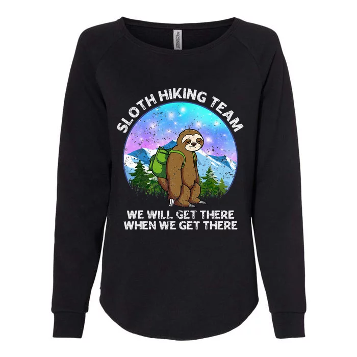 Sloth Hiking Team Funny Sloth Hiking Lover Womens California Wash Sweatshirt