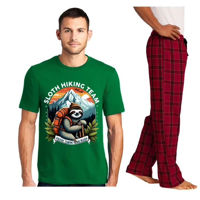 Sloth Hiking Team Enjoy There Is No Rush Camping Hiking Cute Gift Pajama Set