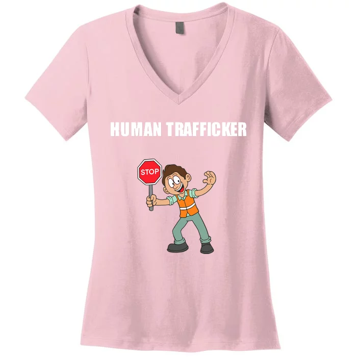 Summerhaysbros Human Trafficker Women's V-Neck T-Shirt