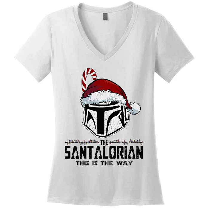 Santalorian Hunter This Is The Way Christmas Holiday Season Women's V-Neck T-Shirt