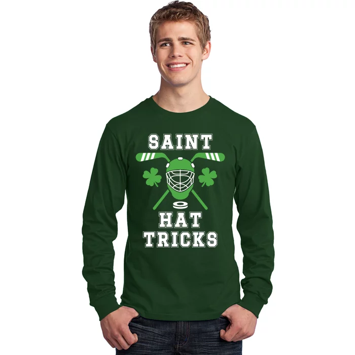 Saint Hat Tricks Hockey Shamrock ST PATRICKS DAY Gift Long Sleeve Shirt