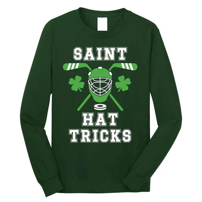 Saint Hat Tricks Hockey Shamrock ST PATRICKS DAY Gift Long Sleeve Shirt