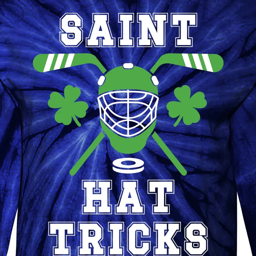 Saint Hat Tricks Hockey Shamrock ST PATRICKS DAY Gift Tie-Dye Long Sleeve Shirt