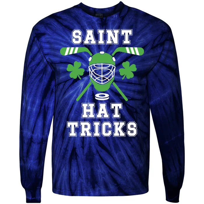 Saint Hat Tricks Hockey Shamrock ST PATRICKS DAY Gift Tie-Dye Long Sleeve Shirt