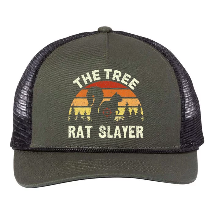 Squirrel Hunter The Tree Rat Slayer Retro Squirrel Hunting Retro Rope Trucker Hat Cap