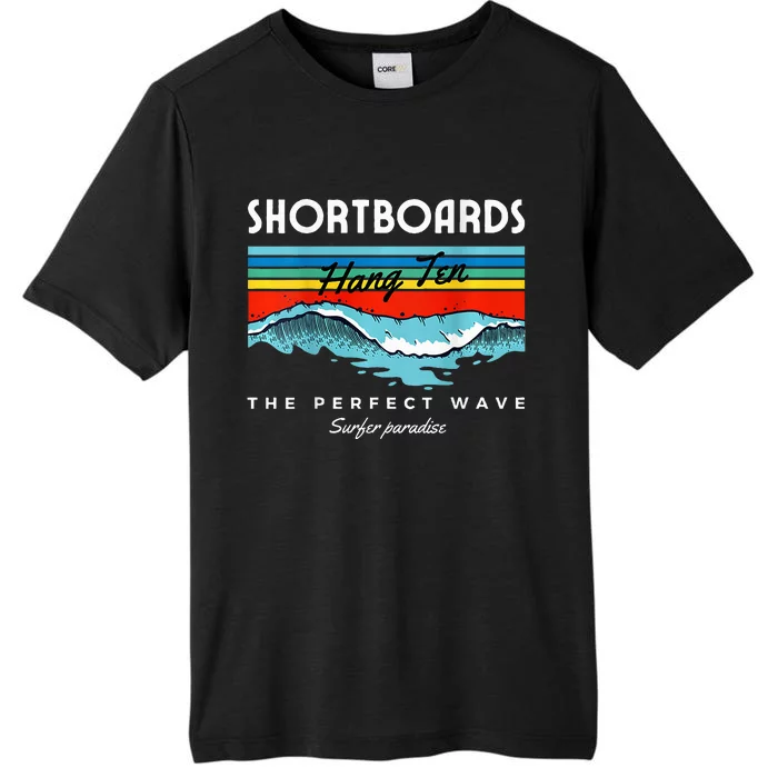 Shortboards Hang Ten The Perfect Wave Surfer Paradise Design ChromaSoft Performance T-Shirt