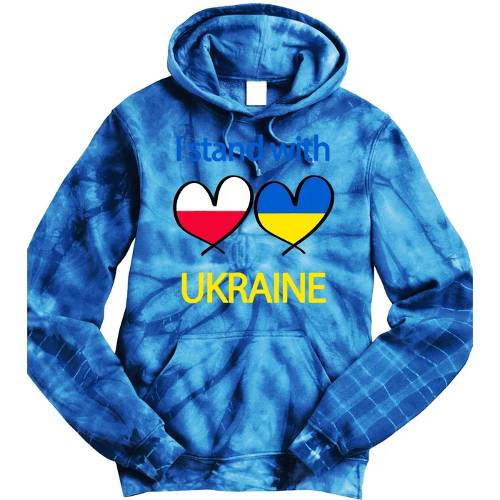 Support Heart Ukrainian Poland Flag I Stand With Ukraine Gift Tie Dye Hoodie