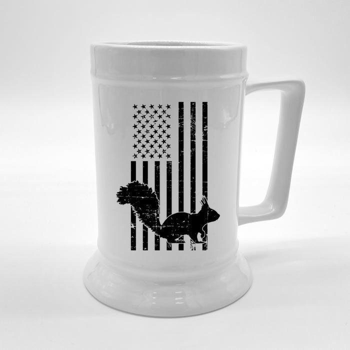 Squirrel Hunting Us Flag Squirrel Hunter Great Gift Front & Back Beer Stein