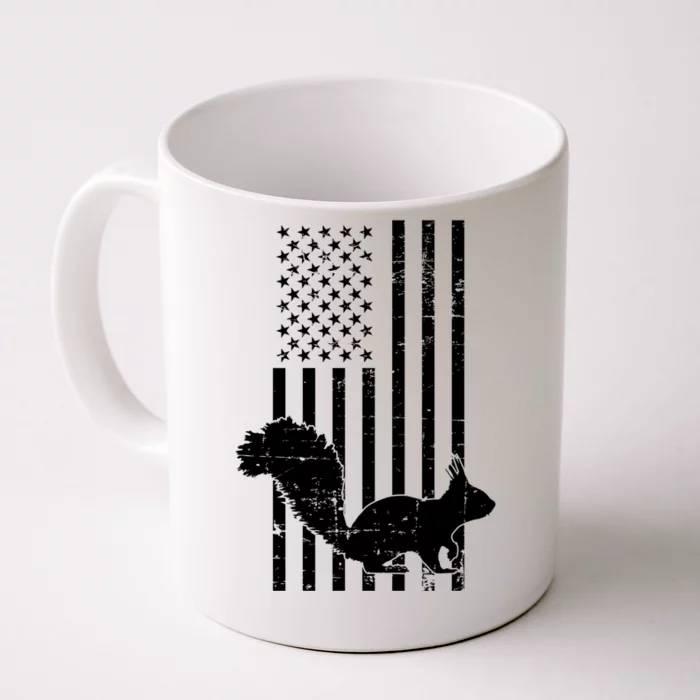 Squirrel Hunting Us Flag Squirrel Hunter Great Gift Front & Back Coffee Mug