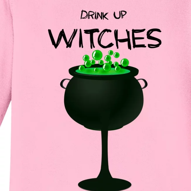 Spooky Halloween Up Witches Cauldron Cool Gift Baby Long Sleeve Bodysuit