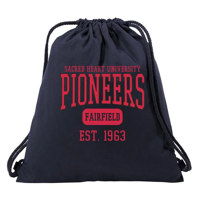 Sacred Heart University Pioneers Est. Date Sweatshirt Drawstring Bag