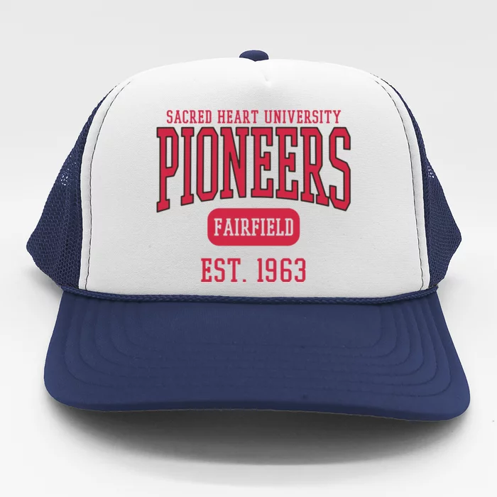 Sacred Heart University Pioneers Est. Date Sweatshirt Trucker Hat