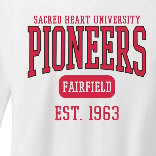 Sacred Heart University Pioneers Est. Date Sweatshirt Womens CVC Long Sleeve Shirt