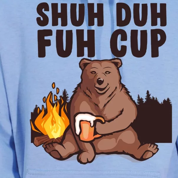 Shuh Duh Fuh Cup Bear Drinking Beer Camping Unisex Surf Hoodie