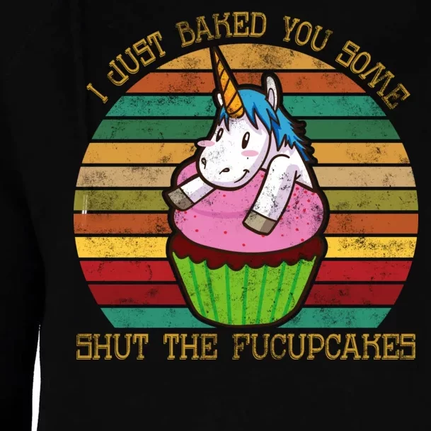 Shut The Fucupcakes Womens Funnel Neck Pullover Hood