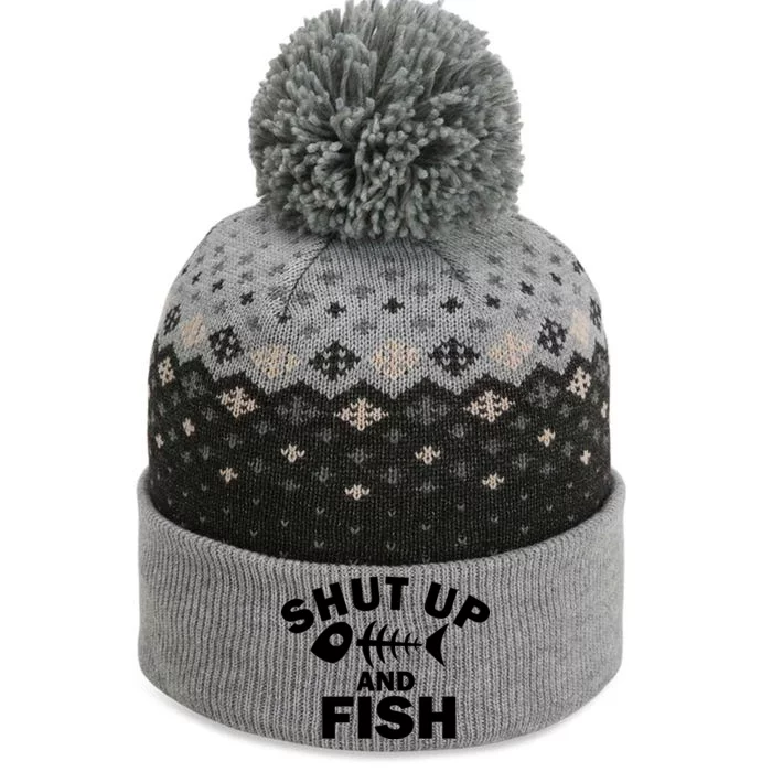 Shut Up And Fish Fishing The Baniff Cuffed Pom Beanie