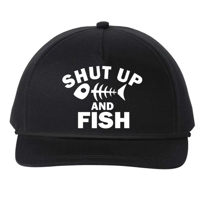 Shut Up And Fish Fishing Snapback Five-Panel Rope Hat