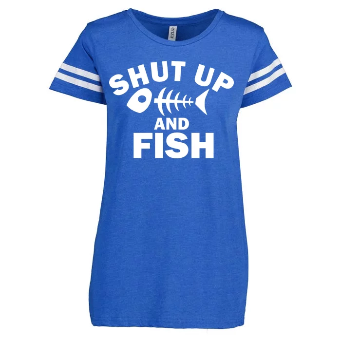 Shut Up And Fish Fishing Enza Ladies Jersey Football T-Shirt