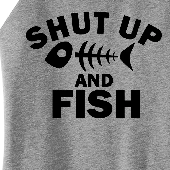 Shut Up And Fish Fishing Women’s Perfect Tri Rocker Tank