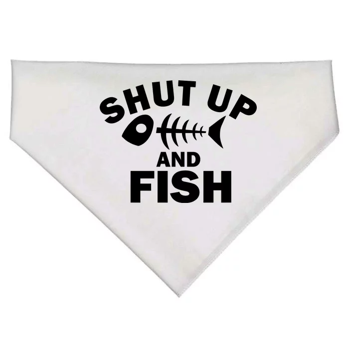 Shut Up And Fish Fishing USA-Made Doggie Bandana