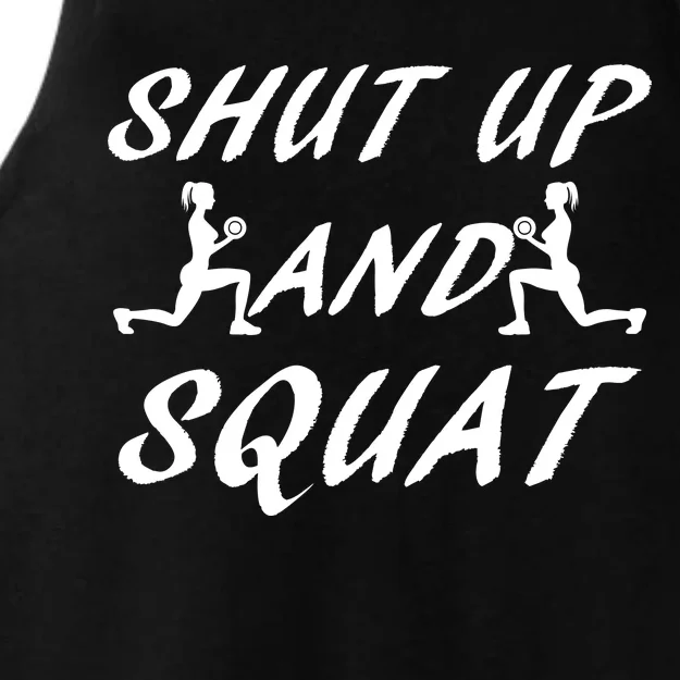 Shut Up And Squat Gym Fitness Workout Ladies Tri-Blend Wicking Tank