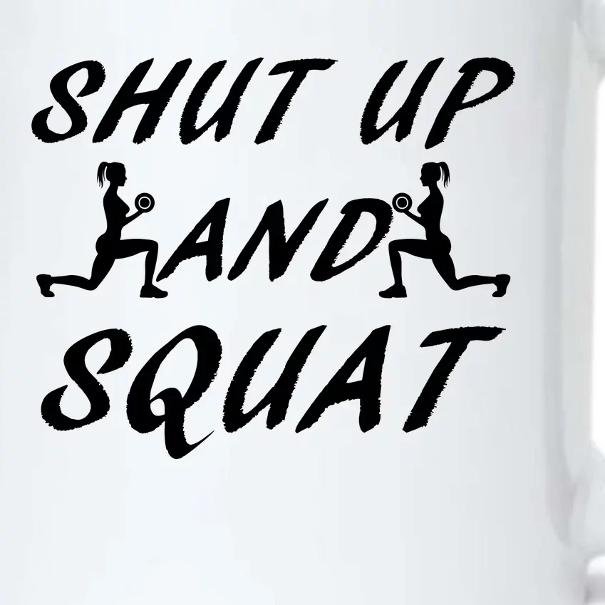 Shut Up And Squat Gym Fitness Workout Black Color Changing Mug