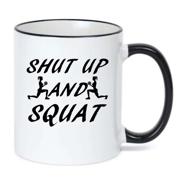 Shut Up And Squat Gym Fitness Workout Black Color Changing Mug