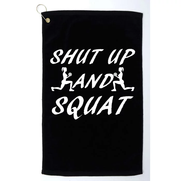 Shut Up And Squat Gym Fitness Workout Platinum Collection Golf Towel