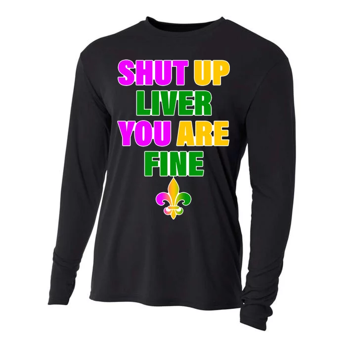 Shut Up Liver You Are Fine Mardi Gras Spade Cooling Performance Long Sleeve Crew