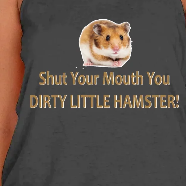 Shut Your Mouth You Dirty Little Hamster Women's Knotted Racerback Tank