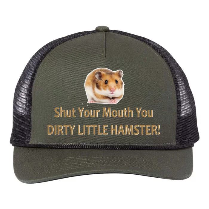 Shut Your Mouth You Dirty Little Hamster Retro Rope Trucker Hat Cap