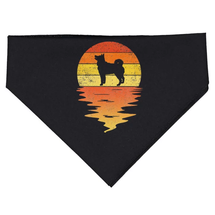 Siberian Husky vintage retro sunset Siberian Husky USA-Made Doggie Bandana