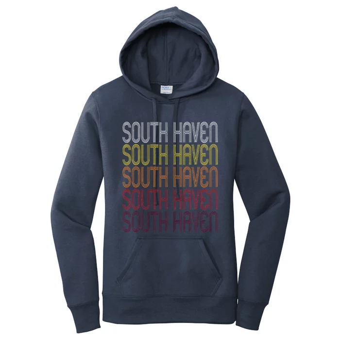 South Haven Vintage Style Michigan Women's Pullover Hoodie