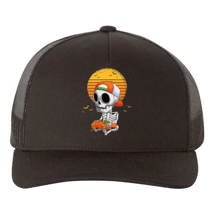 Skeleton Halloween Video Gamer Yupoong Adult 5-Panel Trucker Hat