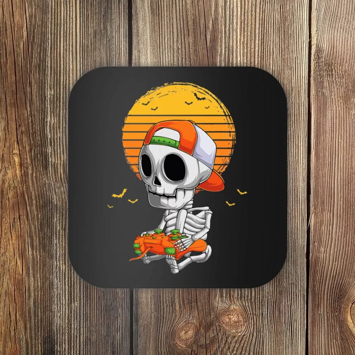 Skeleton Halloween Video Gamer Coaster