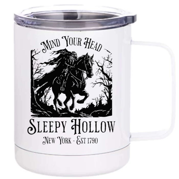 Sleepy Hollow Vintage Headless Horseman Halloween Front & Back 12oz Stainless Steel Tumbler Cup